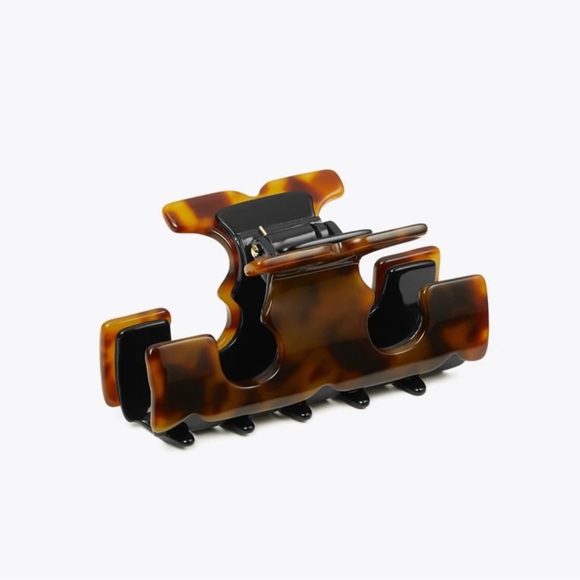 Tory Burch Brown/Black Tortoise Hair Clip NWT Dust Bag Included - Picture 2 of 7